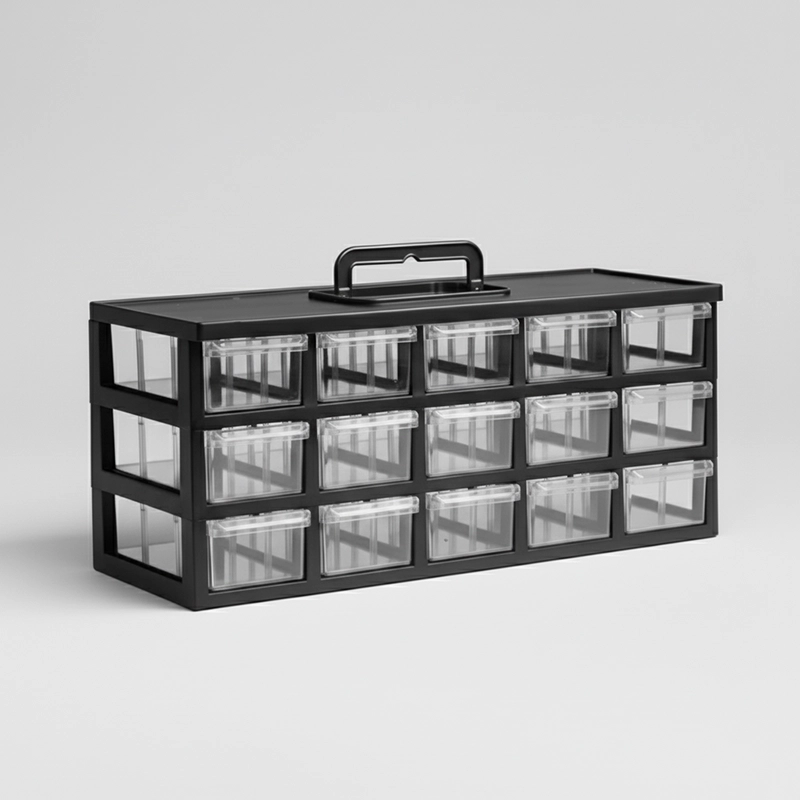 kian-teknik-organizer-35-drawer-7-tier-33x13x13-black-hero جعبه قطعات 15 کشو (3 طبقه) کیان تکنیک — رنگ مشکی