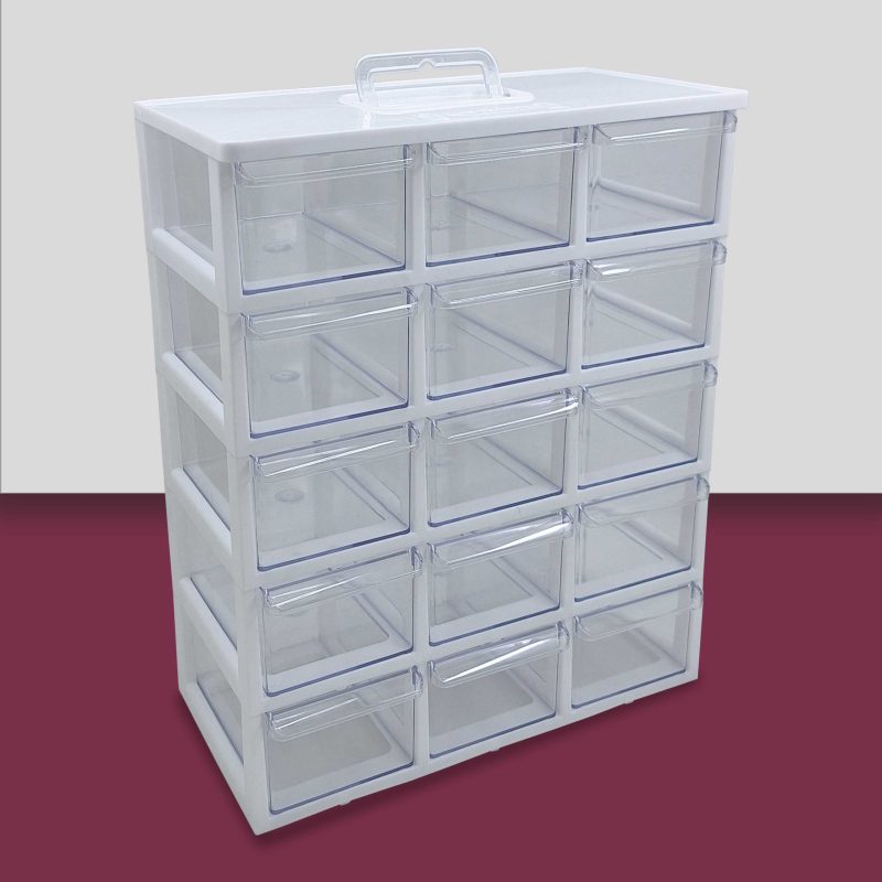 فایل کشویی 15 کشو (5 طبقه) کیان تکنیک — رنگ سفید - Image 2