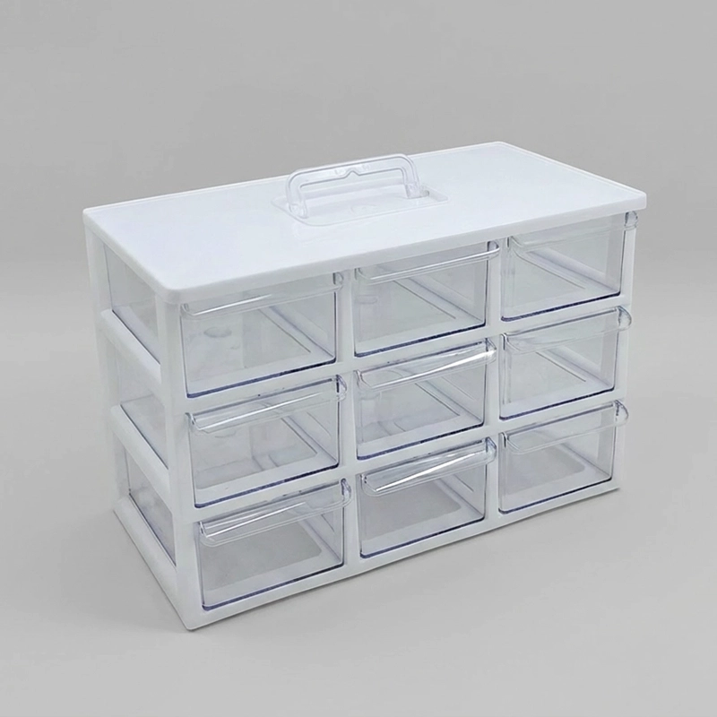 فایل کشویی 9 خانه کیان تکنیک رنگ سفید ابعاد 16*32*21 سانتی متر