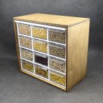 جا حبوباتی کشویی چوبی 12 خانه رنگ عسلی - Image 2