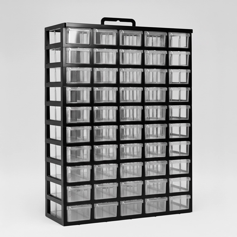 جعبه قطعات الکترونیک ۵۰ کشو (۱۰ طبقه) کیان تکنیک، مشکی