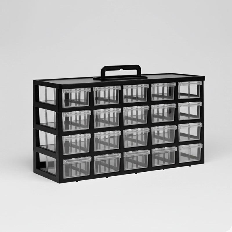 جعبه قطعات 20 کشو (4 طبقه) کیان تکنیک —رنگ مشکی