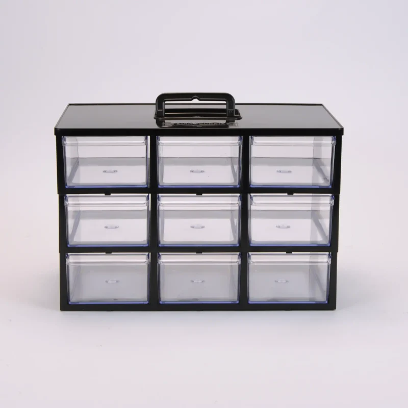 جعبه قطعات کشو بزرگ 12 کشو (4 طبقه) رنگ مشکی | کیان تکنیک